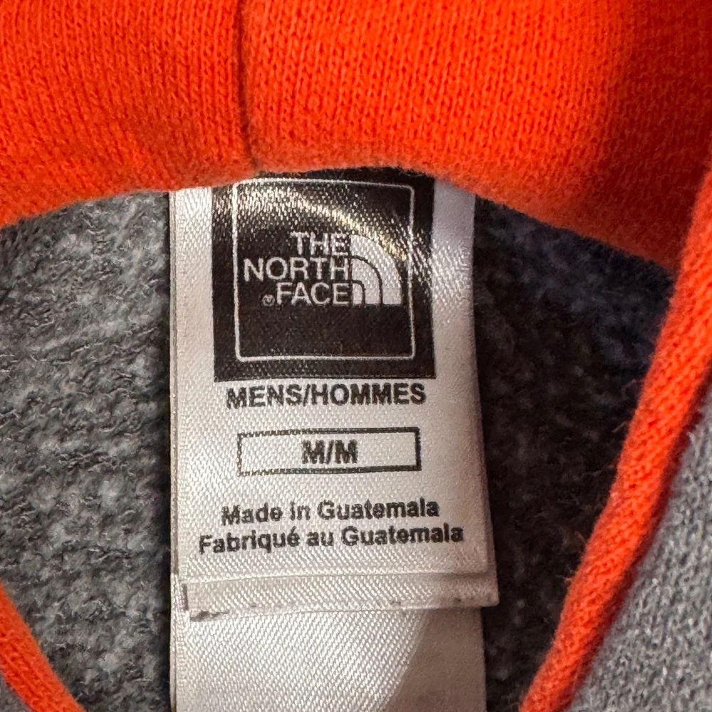 The North Face Mens Grey Orange Graphic Pullover Hoodie Never Stop Exploring Med